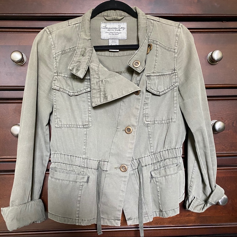 American Rag Cie Army Green Cargo Utility Jacket